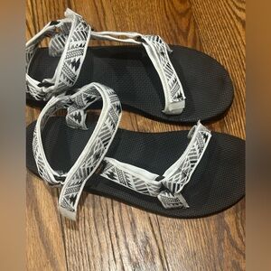 Teva Black and White Geometric Sandals